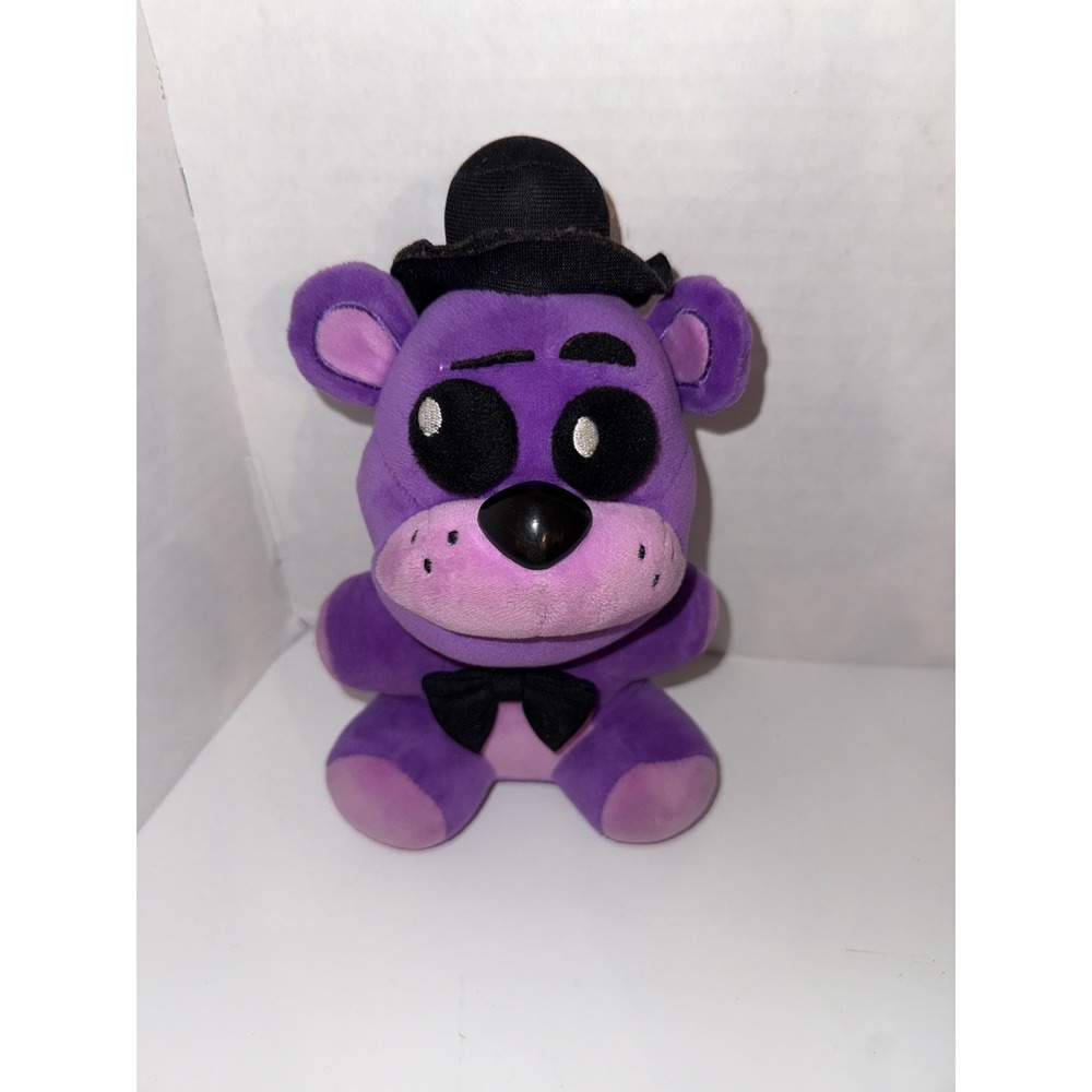 Five Nights at Freddys Shadow Freddy Purple Plush Toy Black Hat Bow Tie FNAF